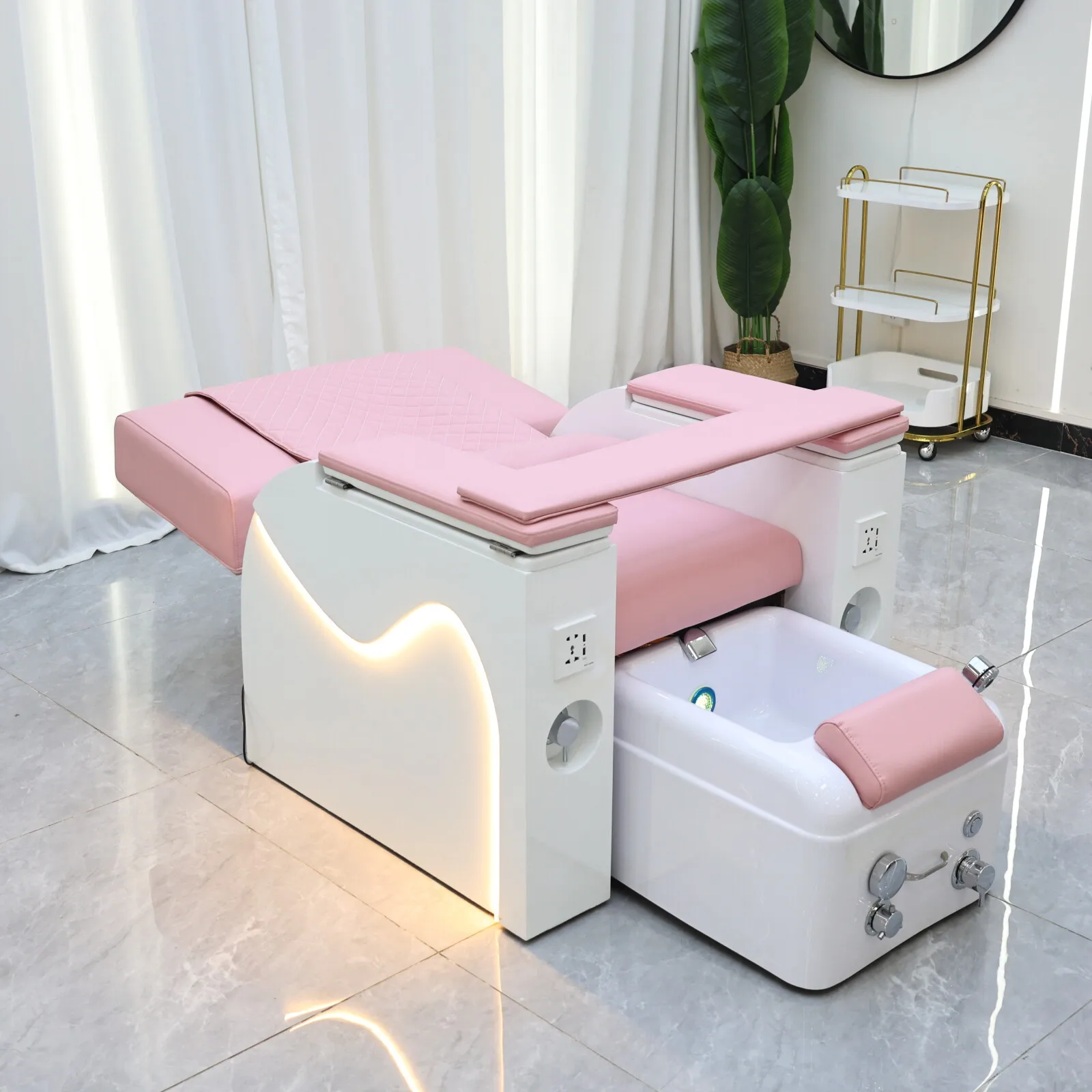 Nail Salon Shop Foot SPA Massage Sofa, Back Automatic Massage Chair, Beauty Eyelash Nail Salon Store Furniture, Reclining Sofas