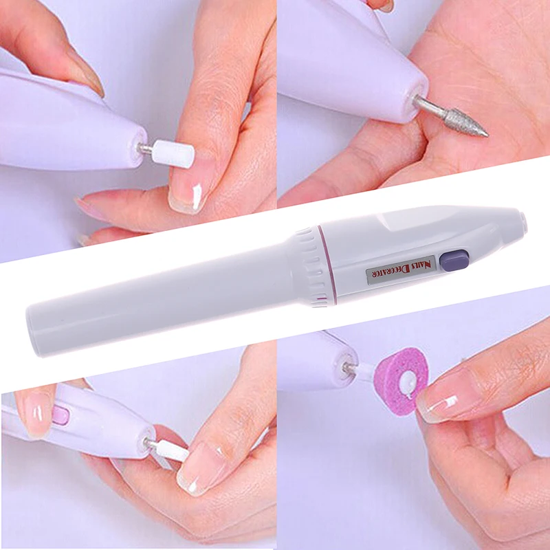 Maniküre Pediküre Gel Polnischen Datei Puffer 5in1 Mini Nail art Bohrer Maschine Elektrische Nagel Bohrer Stift Handstück Bits Nail art werkzeuge