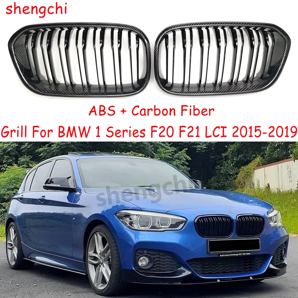 F20 F21 LCI Carbon Fiber Front Bumper Grille For BMW 1 Series F20 F21 LCI 118i 120i 125i M135i M140i Racing Grills 2015-2019