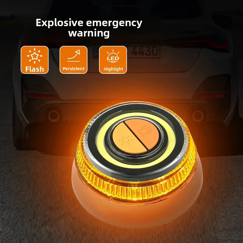 V16 Car Emergency Beacon Light with 2 Light Modes Battery Magnetic Strobe Warning Light Sustainable Lighting Safety Signal Lamp