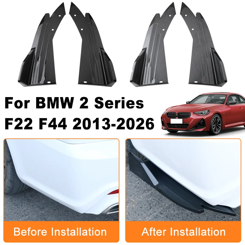 

Car Rear Bumper Spoiler Lip Diffuser Side Skirt Splitter Wrap Angle Anti-Crash Protection For BMW 2 Series F22 F44 2013-2026