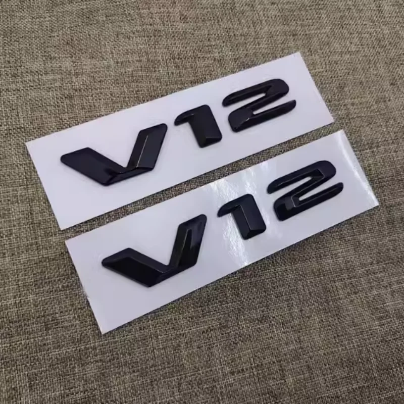 V12 Logo Car Fender Side Badge Tail Trunk Emblem Sticker for Mercedes Benz S Class S400 S300 S600 W210 W212 W204 W205 W207 W168
