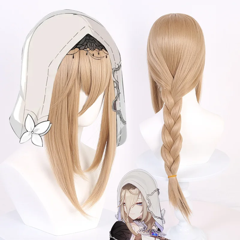 

Long Blonde Wavy Synthetic Cosplay Wig for Women Heat Resistant Natural Hair Halloween Party Role Play