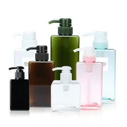 100/250/450/650ml Clear Square Liquid Pump Bottle Home Bathroom Shower Gel Shampoo Hand Sanitizer Plastic Soap Dispenser