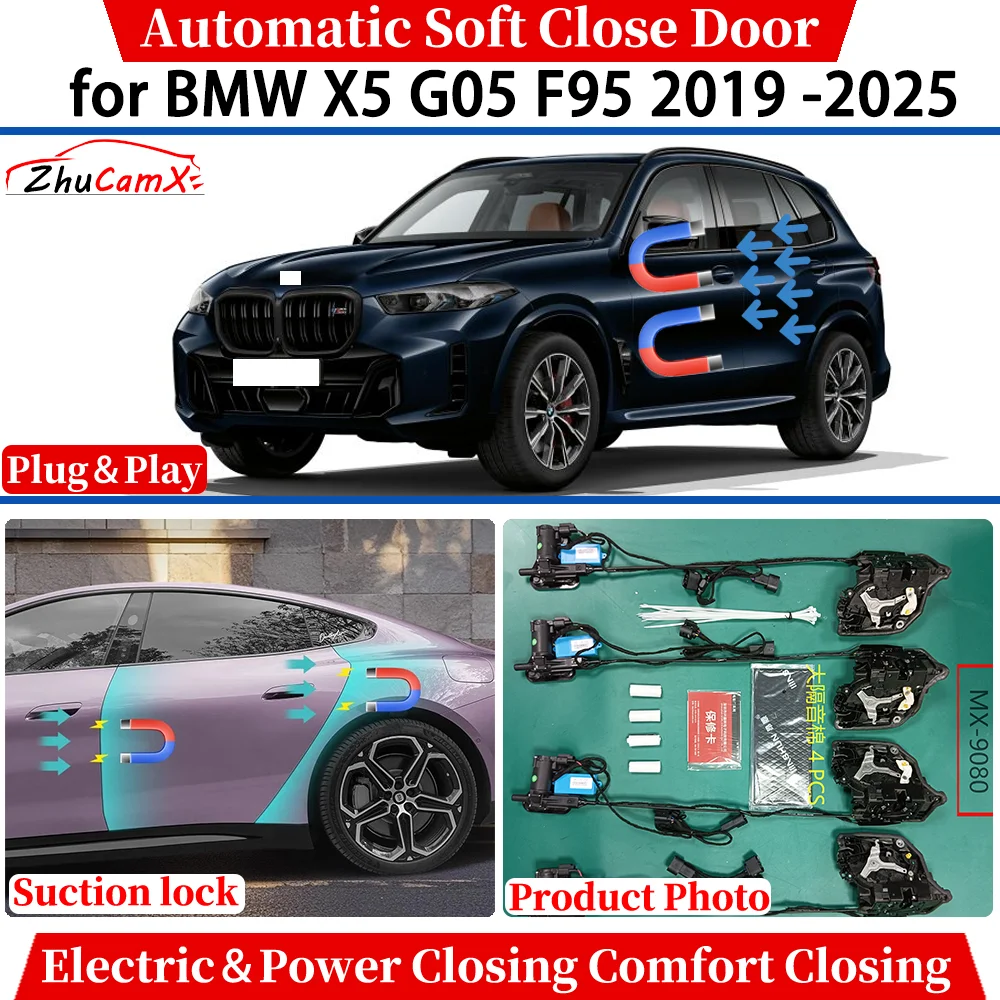 

ZhuCamX for BMW X5 G05 F95 2019-2025 Car Automatic Soft Close Door Electric Power Comfort Closing Suction lock Quiet System