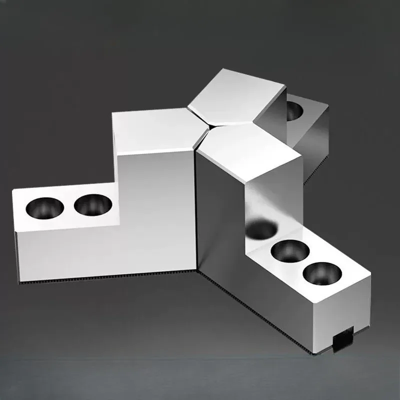 L-shaped Hydraulic Chuck 3 jaw Claw Heightened Soft Claw Hydraulic Claws Inner Support Outer Package Claws 5/6/8/10 Inches