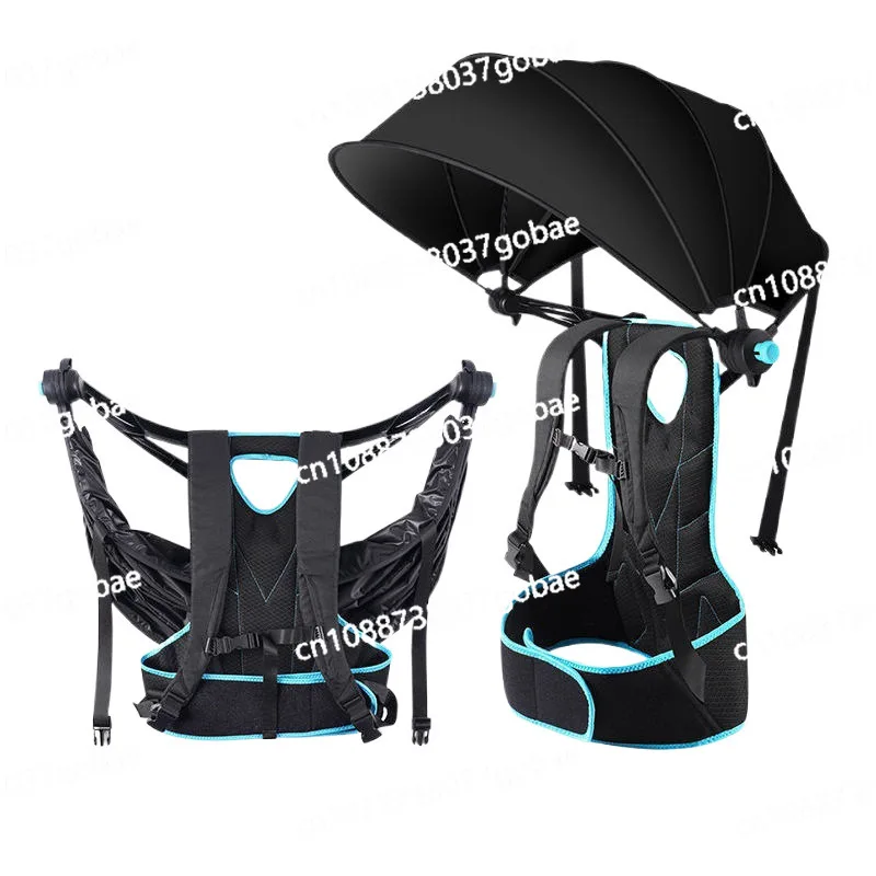 

Backpack Parasol Portable Hiking Tea Picking Outdoor Labor Cycling Fishing Folding Double Shoulder Umbrella