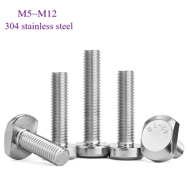 M5~M12 304 Stainless Steel T Shape Type Hammer Head Screw Bolt T-Slot Chute T-bolt