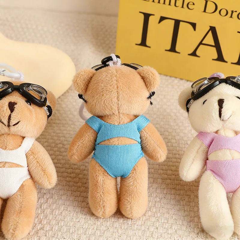 1/6 stücke Bär Plüsch-schlüsselanhänger Anhänger Kawaii Cartoon Urlaub Bär Puppe Spielzeug Anhänger Mädchen Tasche Anhänger Party Dekoration Geburtstag geschenke