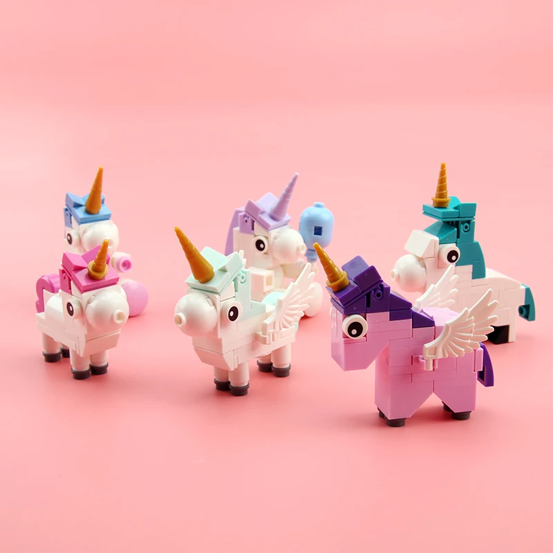 

6pcs Unicorn Bricks Set Building Blocks Toys DIY Self Assembly Educational Toys Cute Desk Decoration Unicorn Brick Toys Gift