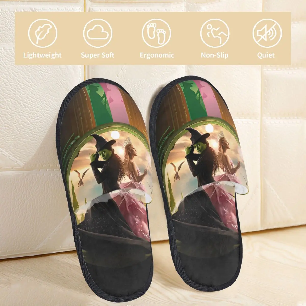 

Домашние тапочки Wicked For Good с тапочками из пены с эффектом памяти, подарок для домашней обуви унисекс с противоскользящей подошвой