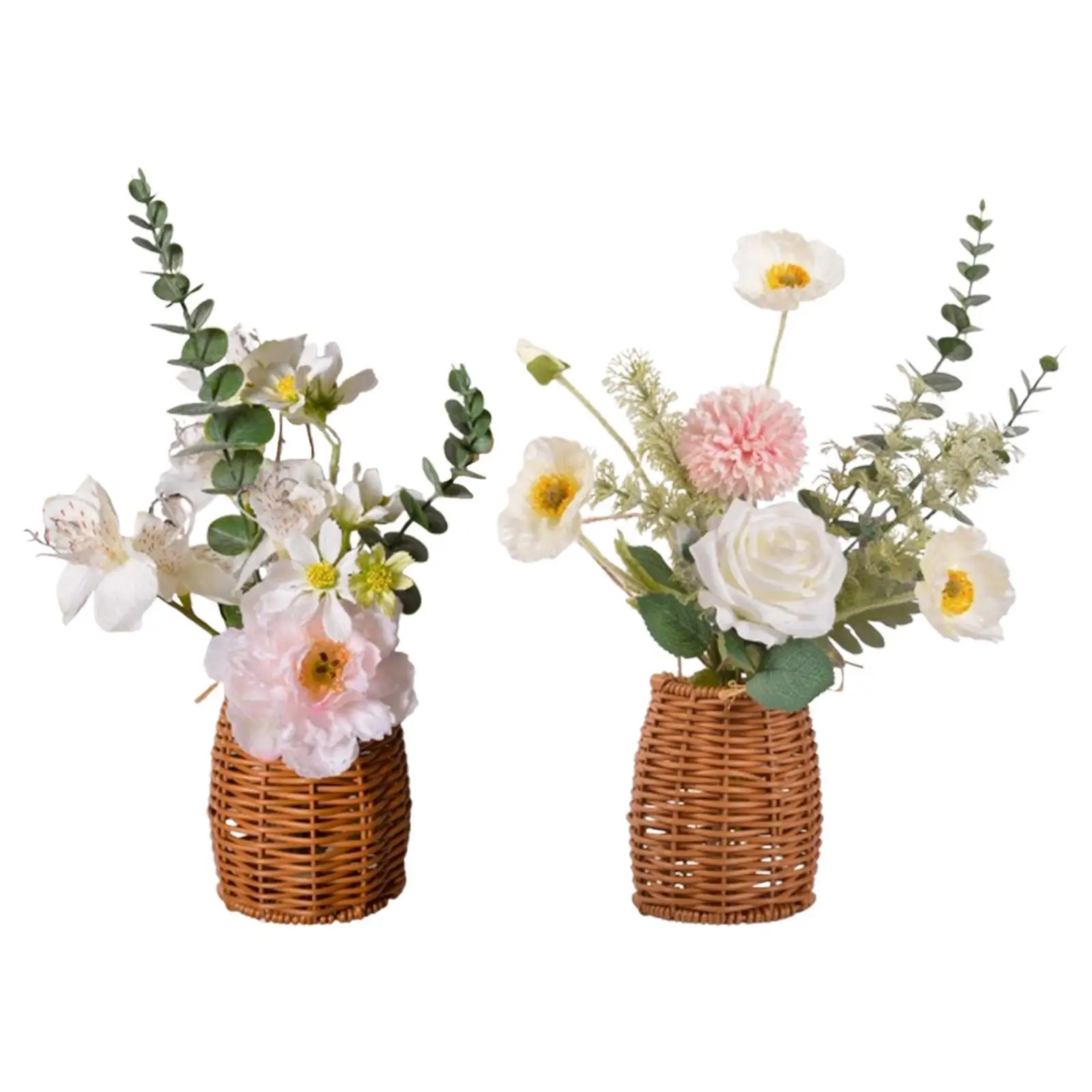 Artificial Flowers with Baskets Faux Flowers Plant Bridal Bouquets Hotel Decor Flower Arrangements for Events Weddings