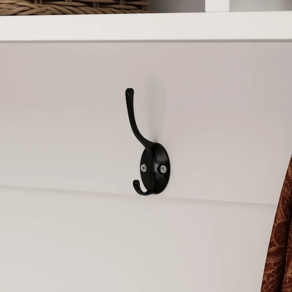 شجرة قاعة مدخل كبيرة 3 في 1 مع مقعد أحذية ورف معطف مع 18 مكعب تخزين للأحذية و6 خطافات معلقة