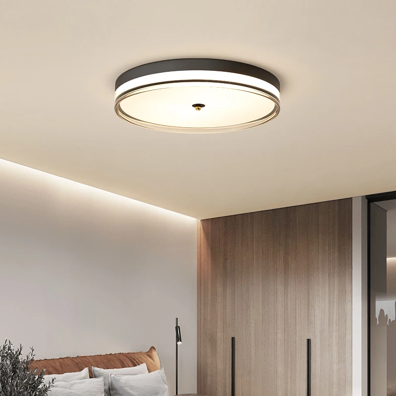 Lampu langit-langit bulat LED Modern, lampu langit-langit ufo minimalis untuk ruang tamu kamar tidur kendali jarak jauh kreatif