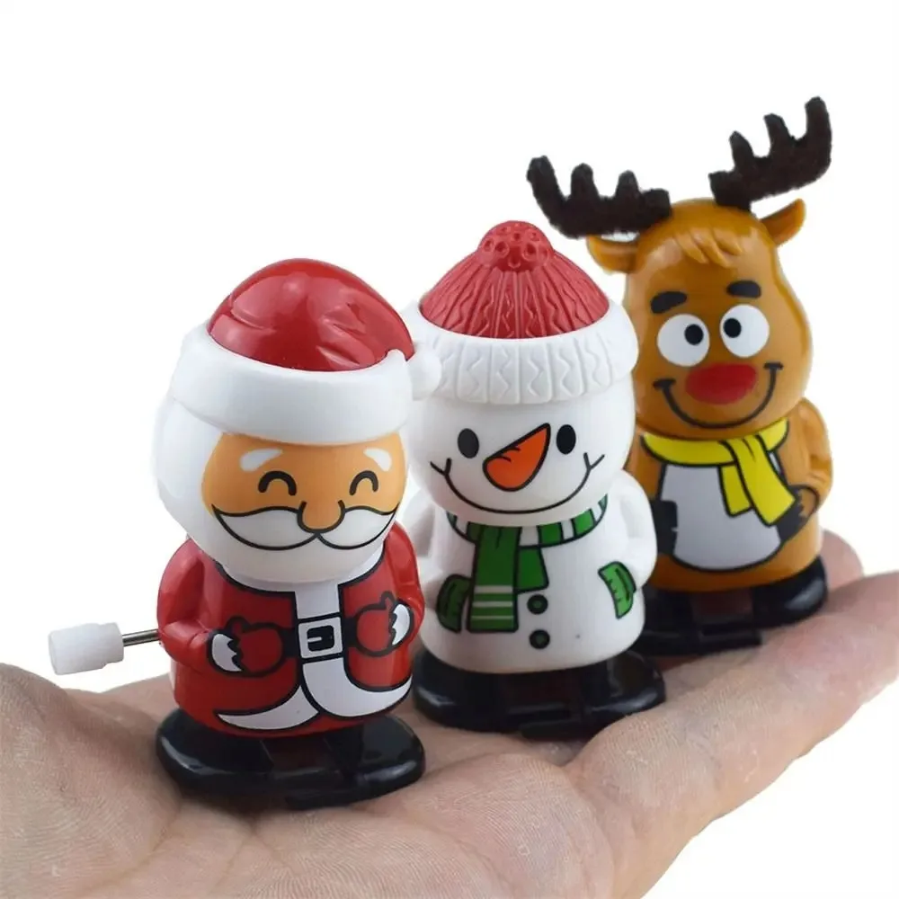 Christmas Series Wind-up Toys Santa Claus Elk Snowman Christmas Clockwork Toys Cartoon Shake Head Santa Walking Doll Party Toys