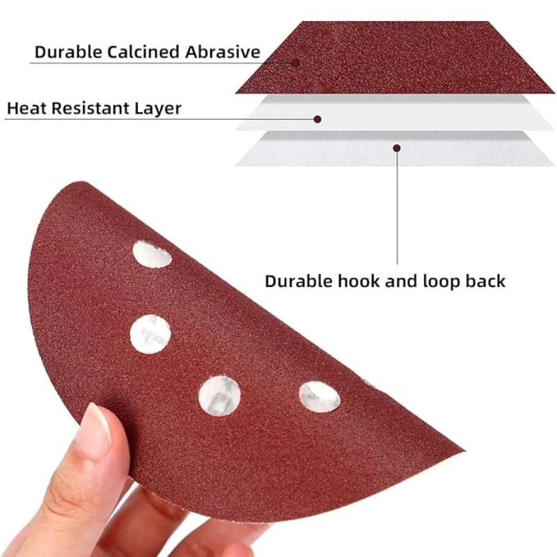 10/30/50PCS 8 Lubang 125mm Amplas Kayu Logam Cakram Gerinda Abrasif Alat Poles 60 80 220 320 Grit Cakram Pengamplas