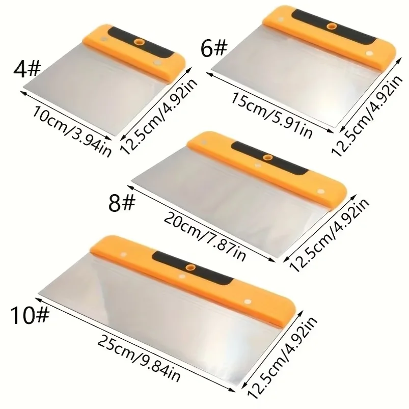4pcs Stainless Steel Spatula Set- Metal Plaster Scraper, Wallpaper Scraper, Plaster Trowel, Repair Filling Trowel Tools Sizes 5
