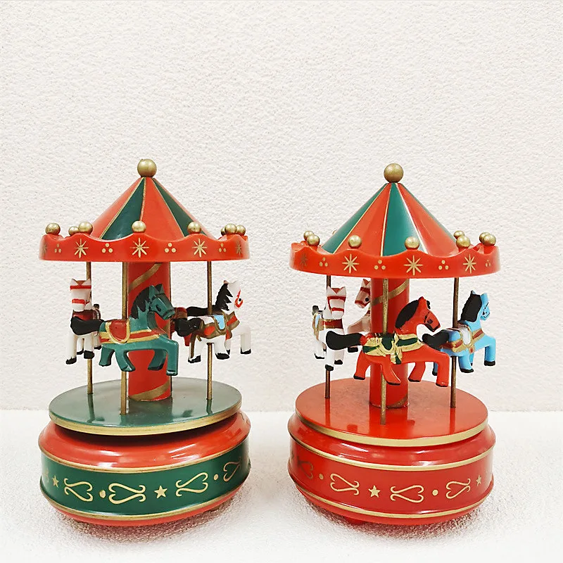 

Christmas Carousel Music Ringing Clockwork Automatic Christmas Decoration Supplies Ornament