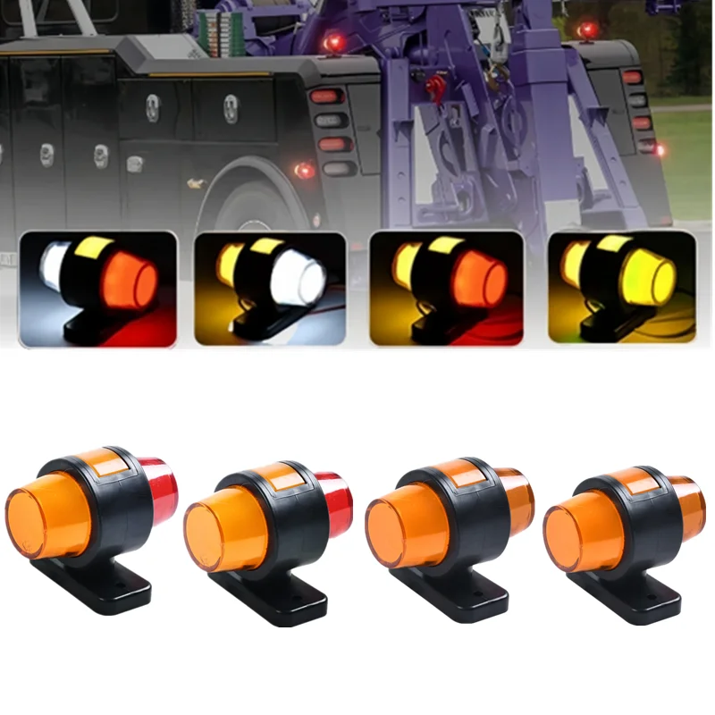 

Комплект из 4 светодиодных фонарей для грузовиков 12В/24В, габаритные боковые огни для прицепов, водонепроницаемые светодиодные индикаторы, запчасти для грузовиков