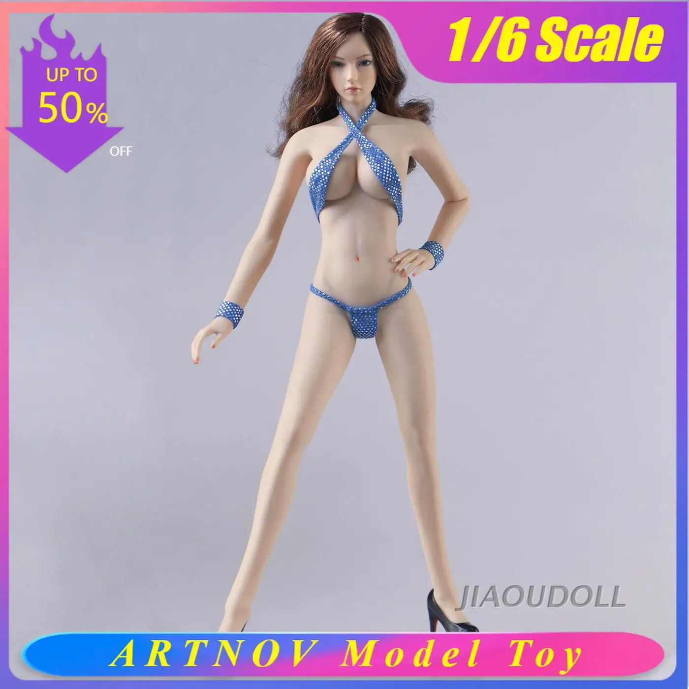 

1/6 Scale Blue/Silver Sexy Bikini Clothing fit for 12in Phicen Tbleague JIAOUL Action Figure Doll Accessories