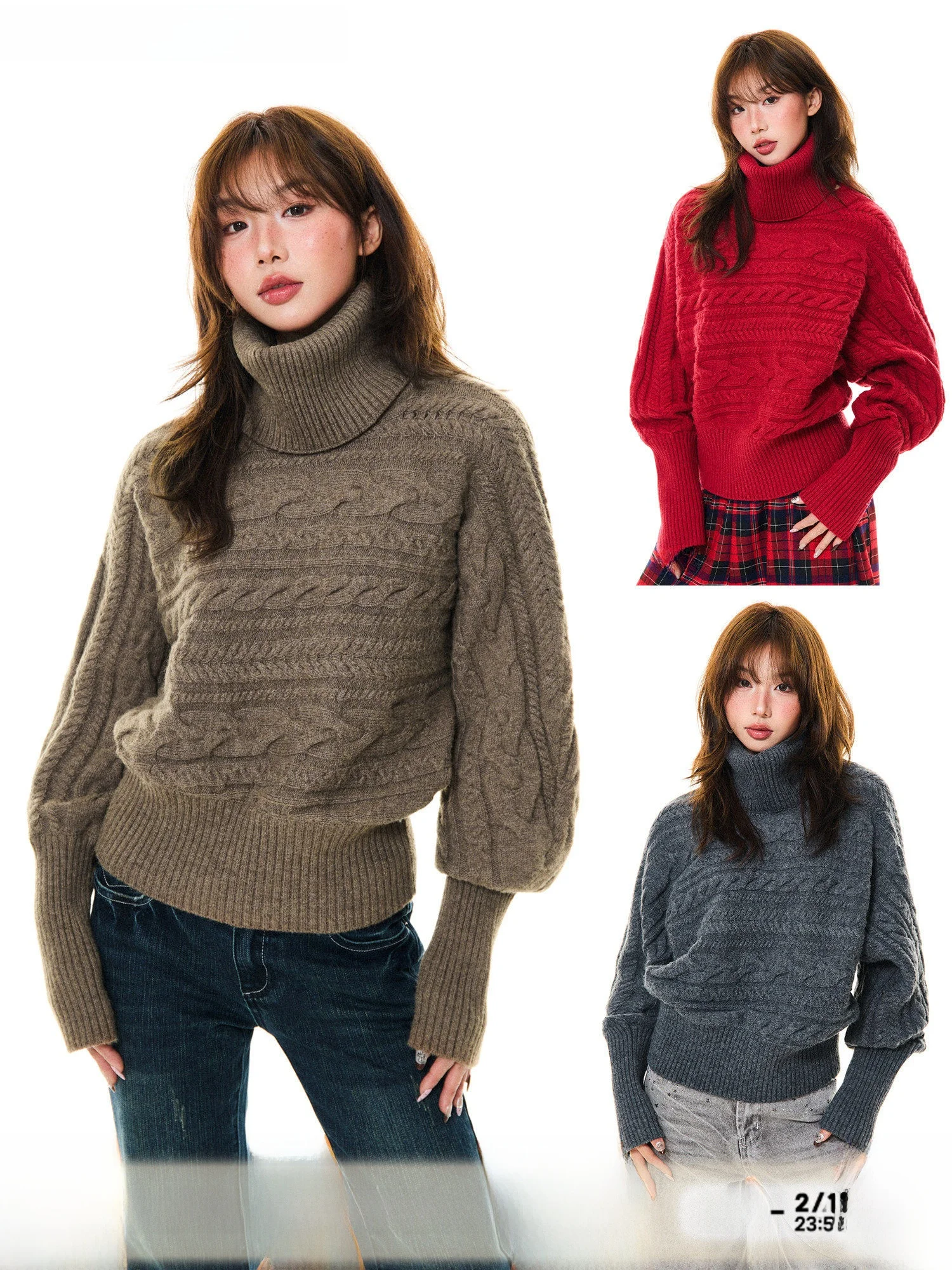 

Женский вязаный свитер Young Stage в американском ретро-стиле с высоким воротником, свободного кроя, со съемным шарфом, весенняя коллекция