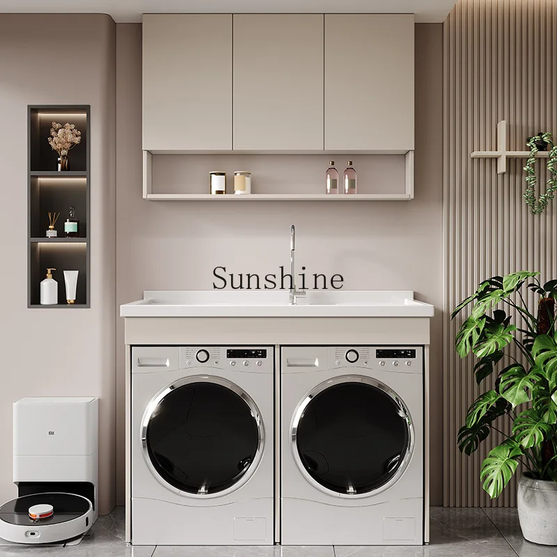 Honeycomb aluminum laundry cabinet double position and discharge washing and drying integrated cabinet, simple and modern