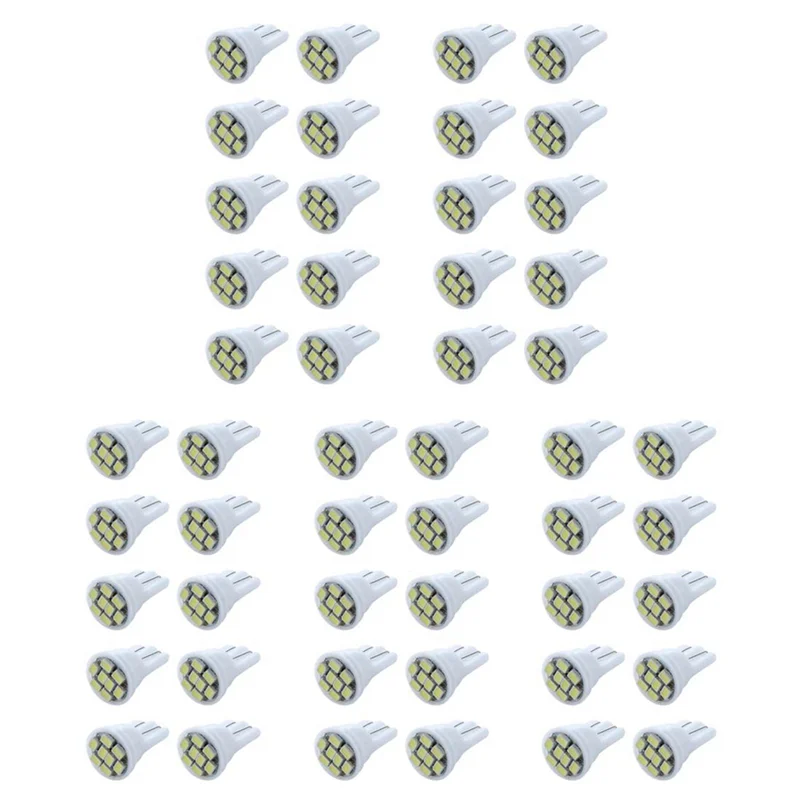 ABNO-50X T10 194 168 المصباح الكهربي 8 LED الأبيض للسيارة