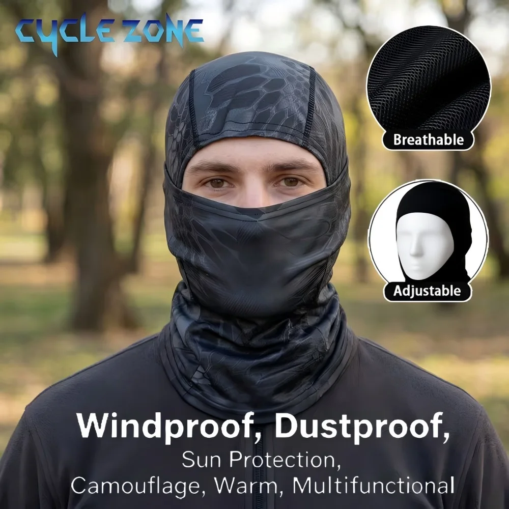 Summer Balaclava Hat Men's Full Face Mask Elastic Breathable Sunscreen Cycling Full Face Cover Scarf for Hiking Fishing Skiing