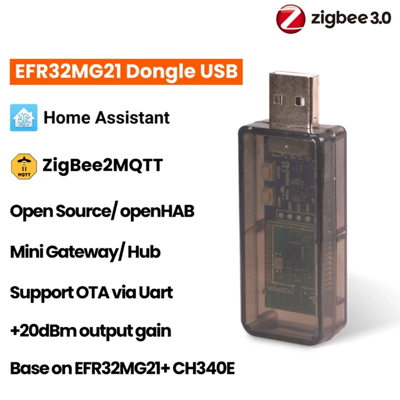 Zigbee 3.0 Silicon Labs Mini EFR32MG21 Universal Open Hub Gateway USB Dongle Chip Module ZHA NCP Openhab