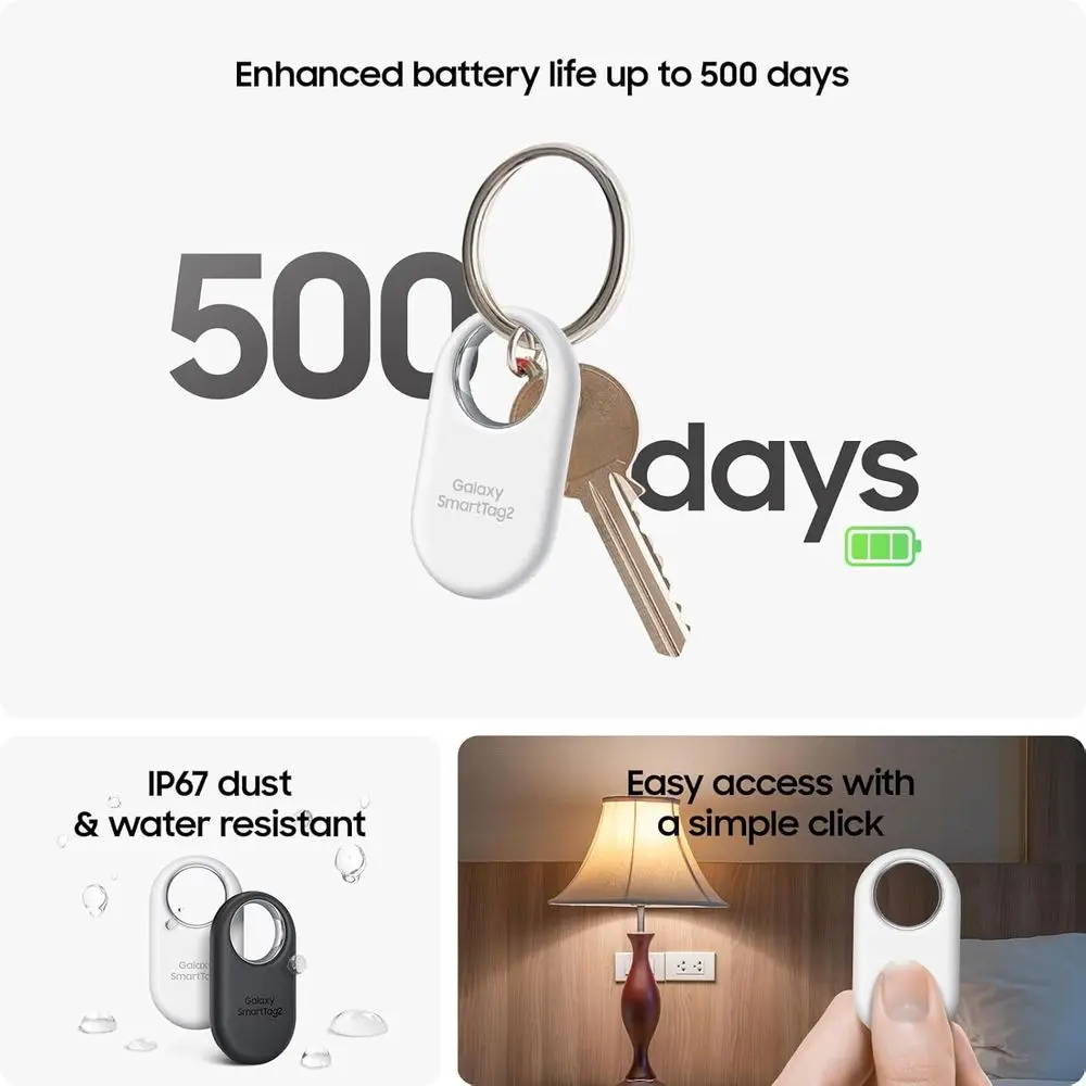 Bluetooth Smart Tag Locator for Keys, Wallets, Pets, and More - Compatible with Android 11 and Later, 2023 Model, 1 Pack, Black
