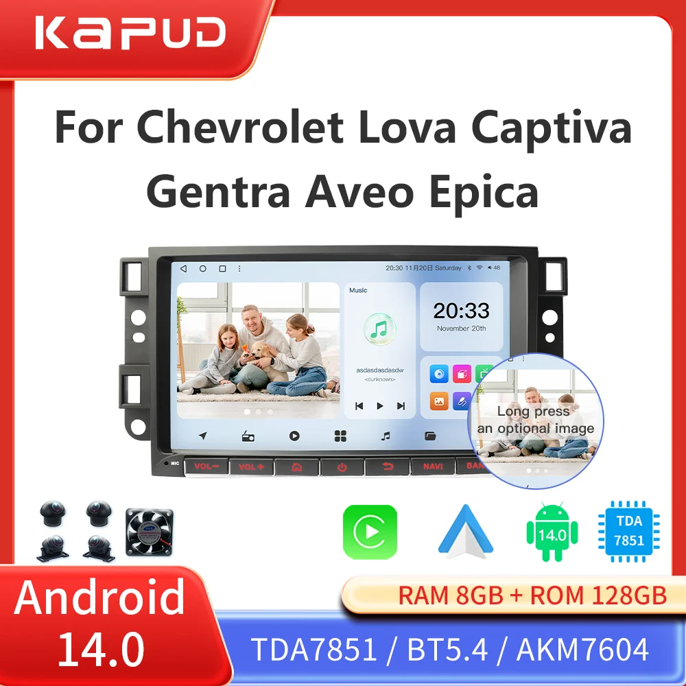 

Kapud 8″ Android 14 2 Din Car Multimedia Radio Stereo for Chevrolet Lova Captiva Gentra Aveo Epica CarPlay Auto WIfi GPS 360 TB