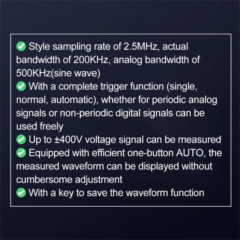 Durable Multifunction Digital Oscilloscope Transistor-Tester Meter 2.5Mhz Rate 200Khz Bandwidth for Auto Repair