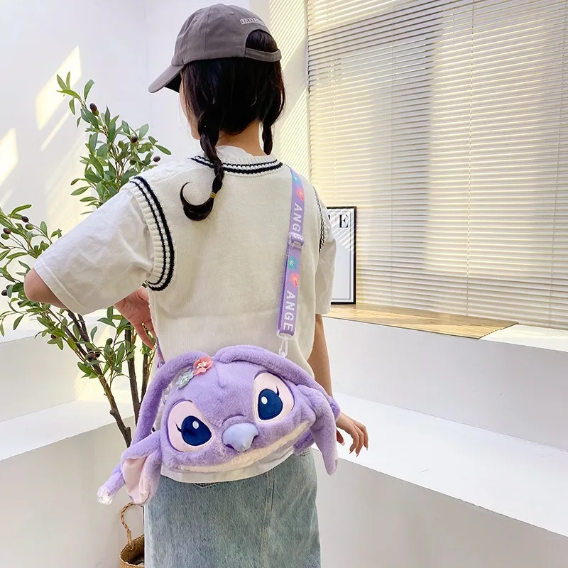 2024 New Disney Stitch Plush Doll Large Capacity Ladies Fashion Cartoon One Shoulder Crossbody Doll Toy Bag