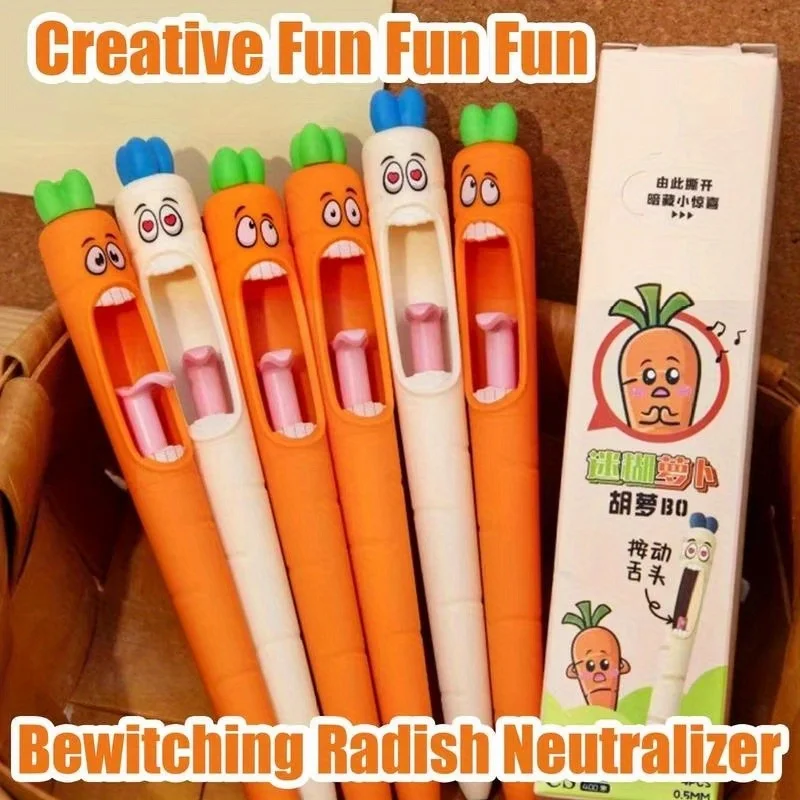 Screaming Carrot Gel Pen, Funny Creative Journaling Writing Pen, School Study Drawing Tool for Note Taking Stationery Supplies