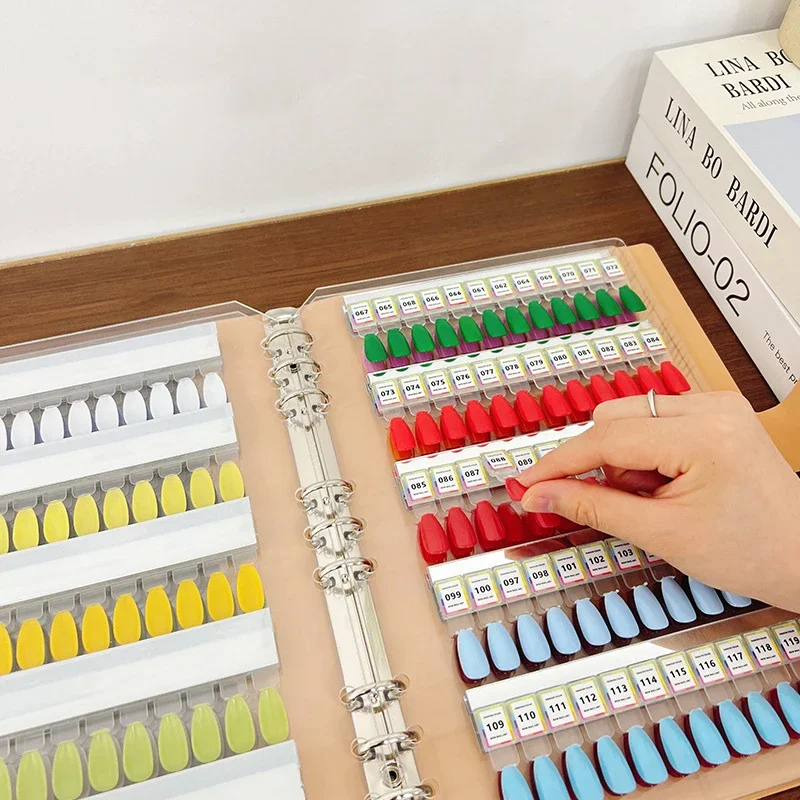 แผ่นสีทาเล็บแม่เหล็ก สมุดตัวอย่างสีอะคริลิค ตัวอย่างกาวทาเล็บ อุปกรณ์แสดงตัวอย่างสีทาเล็บ แผ่นแสดงตัวอย่างสไตล์การแต่งเล็บ