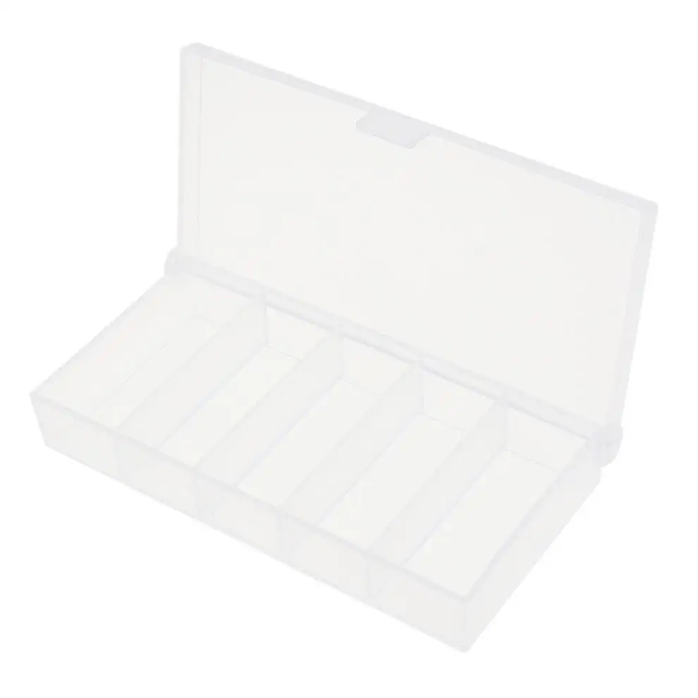 Transparente Plastic Fishing Tackle Box, Iscas, Isca, Ganchos, Conector, Estojo de armazenamento, Recipiente, Organizador, Ferramentas Coleção, 5 Grade