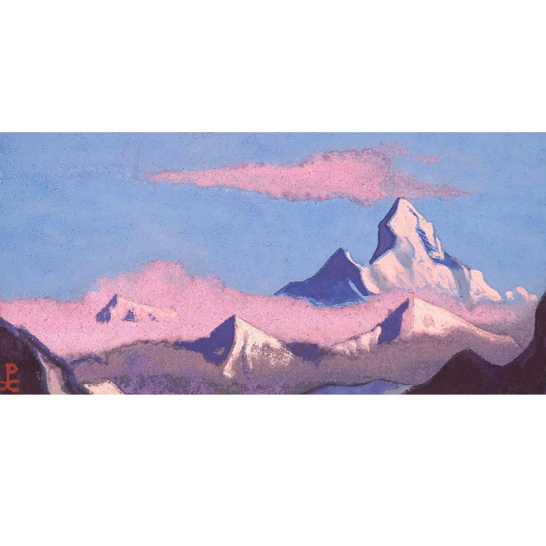 

The Himalayas #160 Nanda Devi,Landscape oil painting on canvas,Large size horizontal composition oil painting,Home decor picture