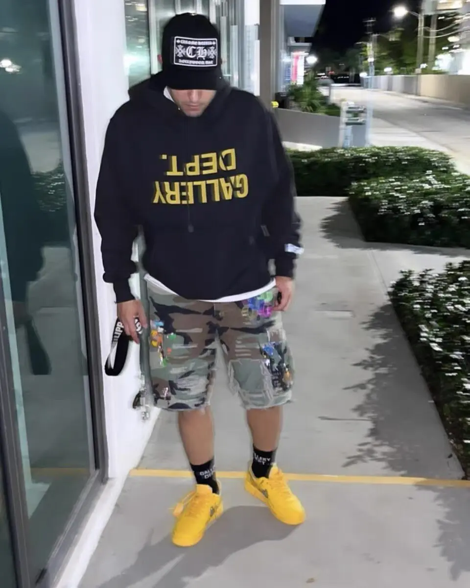 Gallery Dept Inverted Basics Yellow Letters American High Street Hooded Sweater