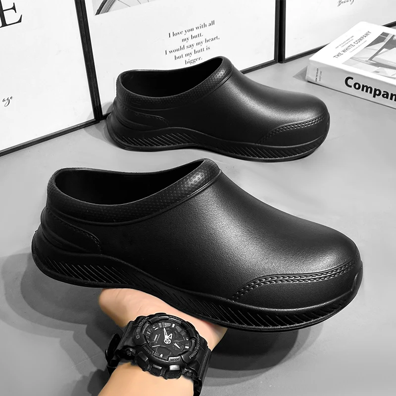 

Men's Chef Shoes Anti Slip Oil Resistant Dirt Resistant Kitchen Shoes Work Shoes Quick Drying Rain Shoes Large Size Breath Clogs