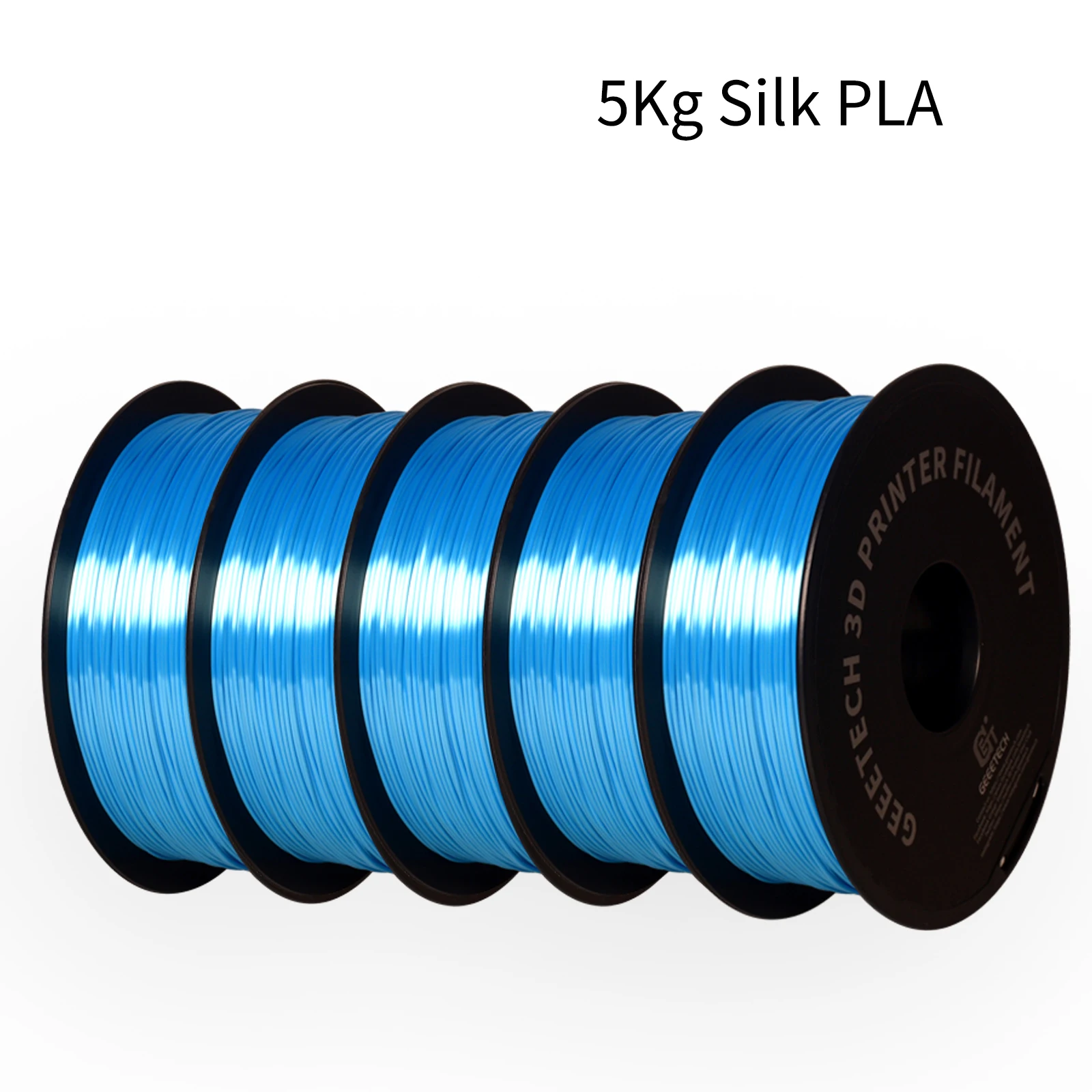 GEEETECH 5 rolek filamentu PLA Silk PLA 1 kg/rolka 1,75 mm Szpula Drut do drukarki 3D, Bezpieczny, Pakowanie próżniowe, Specjalny kolor — zdjęcie produktu 3