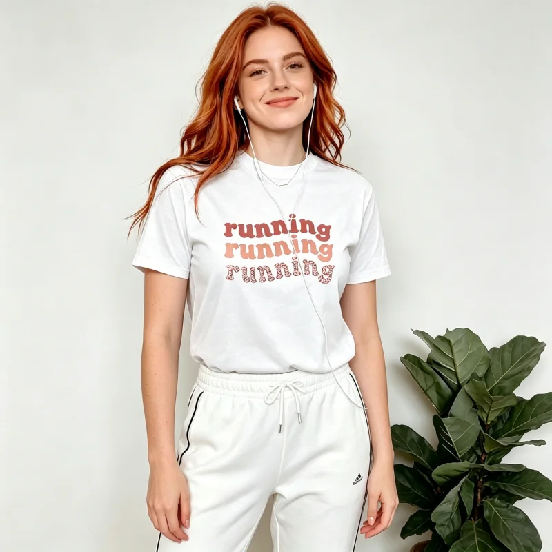 Running Y2K Vintage T-Shirt | Women's Loose Fit Casual | Leopard Retro Runner Top Streetwear