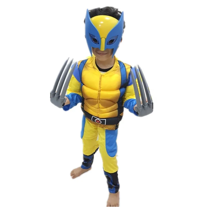 Marvel Classic Universe Child's Deluxe Muscle-Chest Wolverine Costume Superhero Halloween Cosplay Costumes