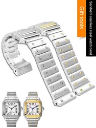 Stainless Steel Watch Strap for Men C-a-r-t-i-e-r Santos Series Santos100 Bracelet 23mm