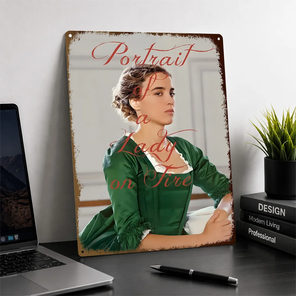 Portrait Of A Lady On Fire Actress Textured Poster Personalized Aluminum Metal Sign Award Film Style Wall Art Media Room Decor
