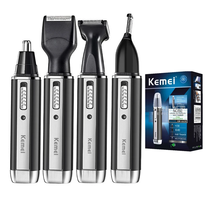 Kemei Oplaadbare Elektrische All-In-One Haartrimmer Voor Mannen Verzorgingsset Baard Trimer Gezichtswenkbrauw Trimmer Neus Oorscheerapparaat