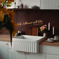 10/30 PC Self-Adhesive Wall Tile Kitchen Backsplash  Suitable for Kitchen Wall Decoration Square 10.5" x 10.5" 3D Mosaic Style 4