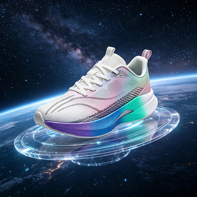 Long Distance Jogging Training Running Shoes, Soft Elastic Breathable Sports Sneakers for Physical Fitness Test, Popcorn Foam Cu
