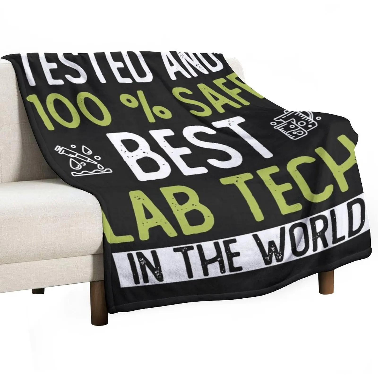 

Best Lab Tech In The World - Womens Lab Tech Long Sleeve Throw Blanket Polar Hairy Blankets