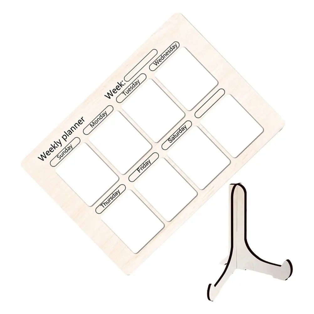 

1Set Magnetic Board Acrylic Wood Dry Erase Surface for Fridge Menu Meal Planner Household Schedule Organizer Reusable Writing