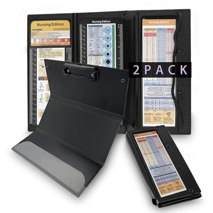

2Packs Nursing Clipboard Foldable, Black Nurse Clipboard for Medical Profession